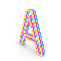 Steampunk Neon Letter A PNG & PSD Images