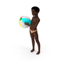 Black Child Boy Holding Beach Ball PNG & PSD Images
