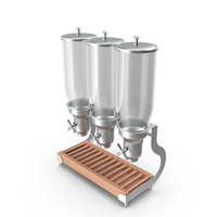 Triple Food Dispensers For Kitchen With Wooden Base PNG & PSD Images