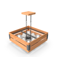 Loft Wooden Square Box Chandelier PNG & PSD Images