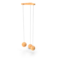 Three Wooden Spheres Modern Chandelier PNG & PSD Images