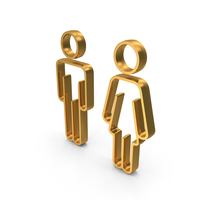 Gold Male Female Outline Toilet Symbol PNG & PSD Images