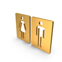 Golden Male & Female Toilet Symbol PNG & PSD Images
