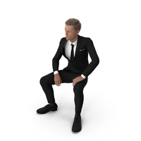 Man in Classic Suit Sitting PNG & PSD Images