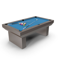 Metal Pool Table with Game Set PNG & PSD Images
