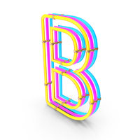 Steampunk Neon Letter B PNG & PSD Images