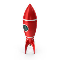 红色玩具空间火箭PNG和PSD图像