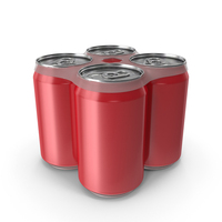 Four Beverage Can 330ml Red PNG & PSD Images