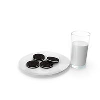 Oreo Cookie with a Glass of Milk PNG & PSD Images