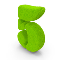 Green Font Stencil Fur Number 5 PNG & PSD Images