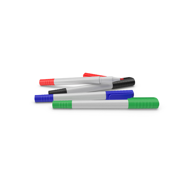 Four Colored Permanent Markers PNG Images & PSDs for Download