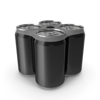 Four Black Beverage Cans 330ml PNG & PSD Images