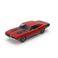 Vintage Muscle Car Red PNG & PSD Images