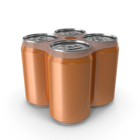 Four Beverage Can 330ml Orange PNG & PSD Images