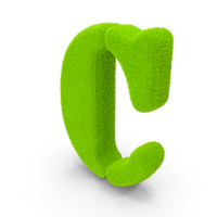Green Font Stencil Fur Letter C PNG & PSD Images