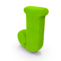 Green Font Stencil Fur Letter J PNG & PSD Images