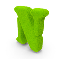 Green Font Stencil Fur Letter N PNG & PSD Images