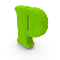 Green Font Stencil Fur Letter P PNG & PSD Images