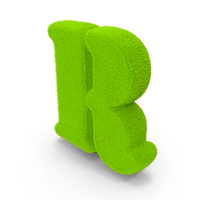 Green Font Stencil Fur Letter R PNG & PSD Images