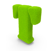 Green Font Stencil Fur Letter T PNG & PSD Images