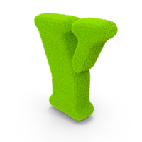 Green Font Stencil Fur Letter Y PNG & PSD Images