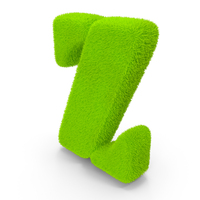 Green Font Stencil Fur Letter Z PNG & PSD Images