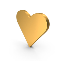 Golden Heart Symbol PNG & PSD Images