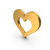 Gold Love Symbol PNG & PSD Images