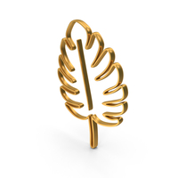 Gold Leaf Outline Symbol PNG & PSD Images