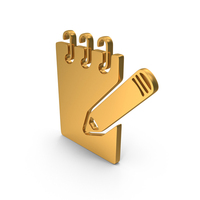 Gold Letter Pad Symbol PNG & PSD Images