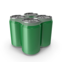 Green Four Beverage Cans 330ml PNG & PSD Images