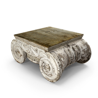 Distressed Ionic Capital Coffee Table PNG & PSD Images
