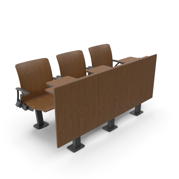 Auditorium Chairs And Tables Dark Wood PNG & PSD Images
