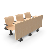 Auditorium Chairs And Tables Light Wood PNG & PSD Images