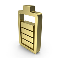 Gold Four Bars Battery Symbol PNG & PSD Images