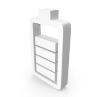 White Four Bars Battery Symbol PNG & PSD Images