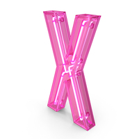 Pink Neon Letter X PNG & PSD Images
