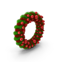 Christmas Tinsel Wreath with Red Balls PNG & PSD Images