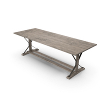 20TH C. INDUSTRIAL TRESTLE RECTANGULAR DINING TABLE GREY PNG & PSD Images