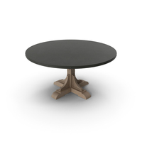 20Th C. Reclaimed Pine Zinc Trestle Round Dining Table PNG & PSD Images