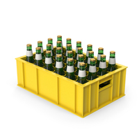 Yellow Bottle Crate With Beer Bottles PNG & PSD Images