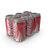 Six Coca Cola Beverage Cans PNG & PSD Images