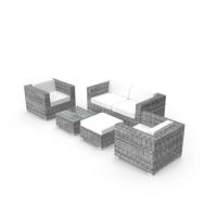 Garden Furniture - Synthetic Rattan - Sofa PNG & PSD Images