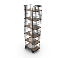 CIRCA 1900 CAGED BAKER'S RACK NARROW SINGLE SHELVING PNG & PSD Images