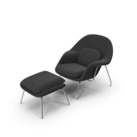Knoll Womb Armchair With Ottoman PNG & PSD Images
