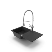 Kitchen Sink With Spring Faucet PNG & PSD Images
