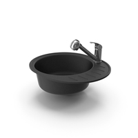 Mango small Kitchen Granite Sink with faucet PNG & PSD Images