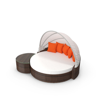 Perectiona - Outdor Wicker Canopy Daybed PNG & PSD Images