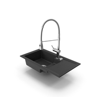 Modern Kitchen Sink With Spring Faucet PNG & PSD Images