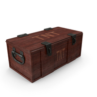 Closed Wooden Large Black Dynamite Box PNG & PSD Images